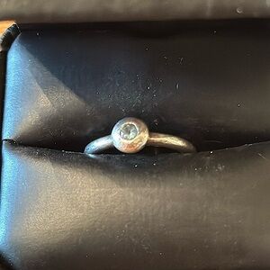 James Avery Remembrance Ring size 7 lab created Aqua Spinel